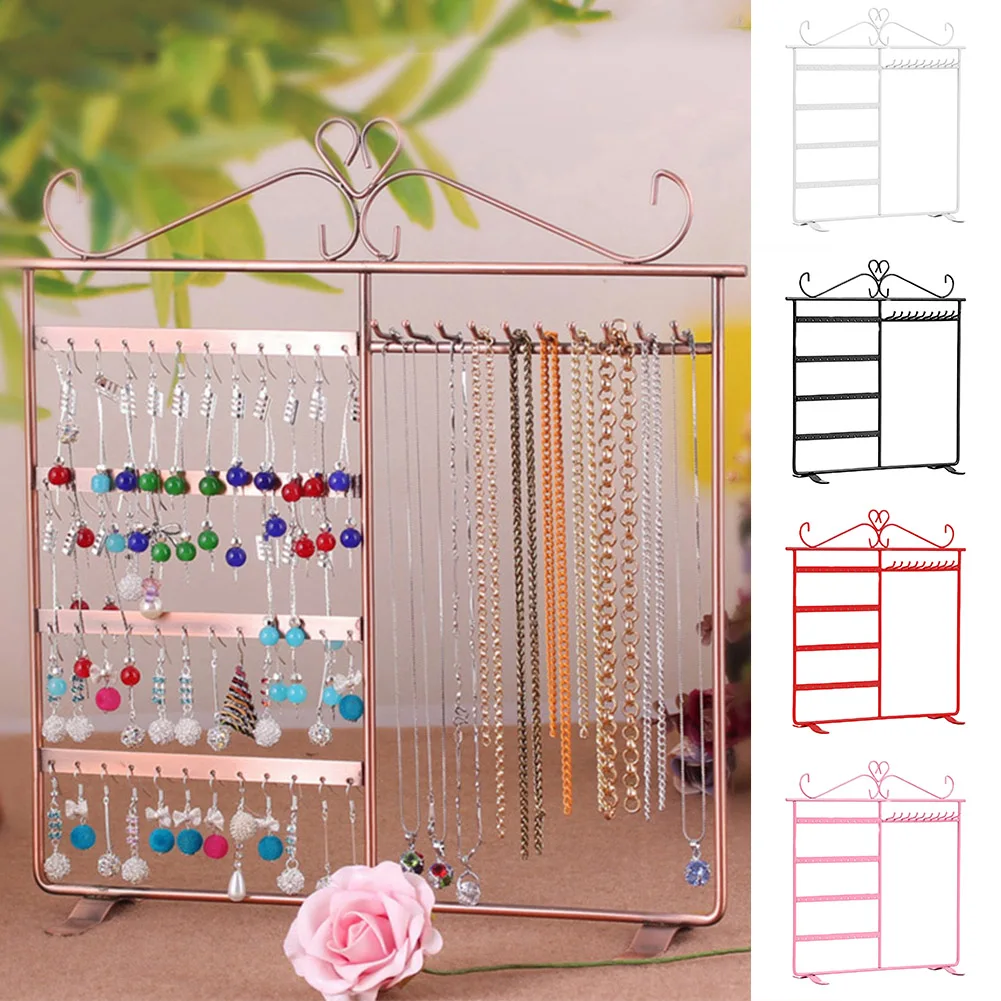 Earring Necklace Rack Jewelry Storage Rack 48 Hole 10 Hook Display Stand KG66 
Earring Necklace Rack Jewelry Storage Rack 48 Hole 10 Hook Display Stand KG66