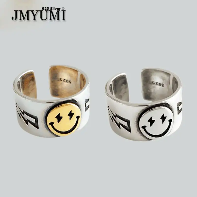 JMYUMI 925 Sterling Silver Vintage Width Party Rings Creative Classic Smiling Face for Women Size 16mm Adjustable
JMYUMI 925 Sterling Silver Vintage Width Party Rings Creative Classic Smiling Face for Women Size 16mm Adjustable