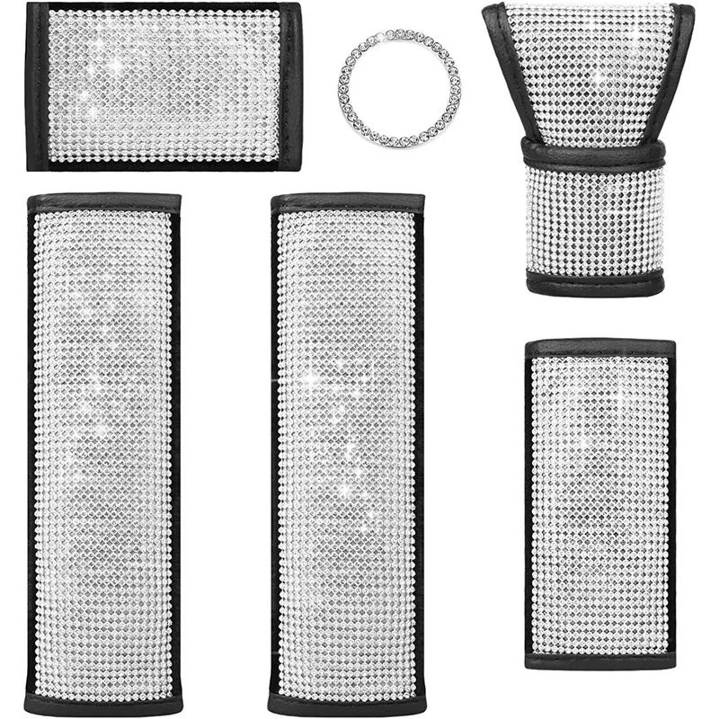 6PCS Bling Car Accessories Set,Bling Seat Covers, Bling Car Gear Shift Cover,Handbrake Cover, Handle Cover, Sticker Ring
6PCS Bling Car Accessories Set,Bling Seat Covers, Bling Car Gear Shift Cover,Handbrake Cover, Handle Cover, Sticker Ring