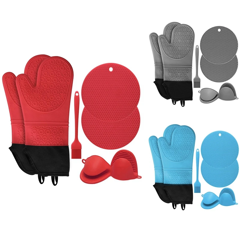 Extra Long Oven Mitts and Pot Holders Sets, 15 Inches Heat Resistant Silicone Oven Mitts with Mini Oven Gloves
Extra Long Oven Mitts and Pot Holders Sets, 15 Inches Heat Resistant Silicone Oven Mitts with Mini Oven Gloves