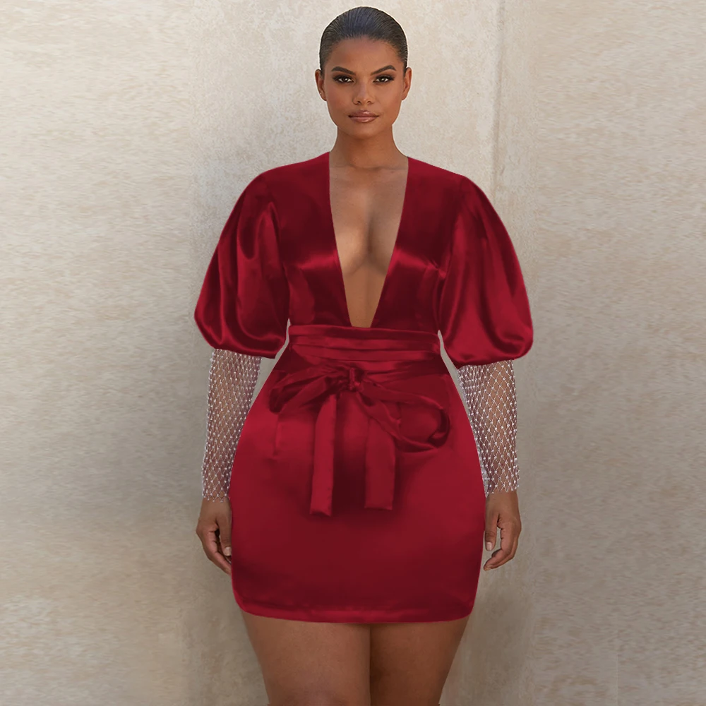 Party Dress Plus Size 2021 Women Lace Up Long Sleeve Bodycon Dress Red Autumn Ladies Sexy Deep V Neck Club Night Dresses
Party Dress Plus Size 2021 Women Lace Up Long Sleeve Bodycon Dress Red Autumn Ladies Sexy Deep V Neck Club Night Dresses