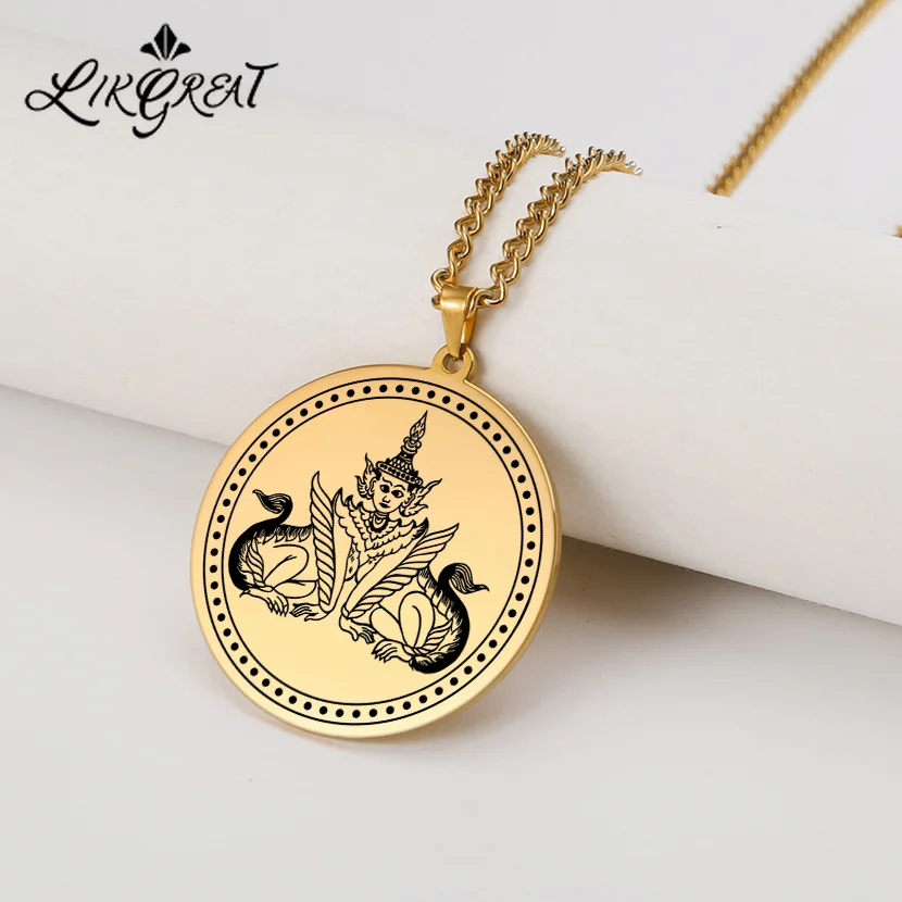 LIKGREAT Egyptian Mythological Pharaoh Sphinx Coin Pendant Necklaces Jewelry Gold Stainless Steel Vintage Talisman for Men Women
LIKGREAT Egyptian Mythological Pharaoh Sphinx Coin Pendant Necklaces Jewelry Gold Stainless Steel Vintage Talisman for Men Women
