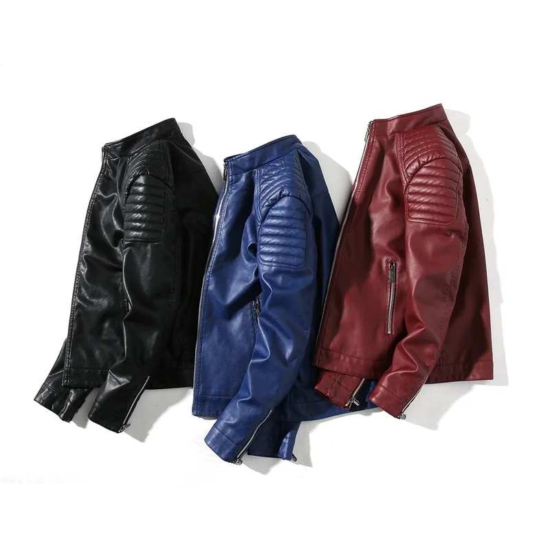 Men Leather Jackets Autumn Winter Stands Collar Recreational Individual Character Leather Garment Jacket
Men Leather Jackets Autumn Winter Stands Collar Recreational Individual Character Leather Garment Jacket