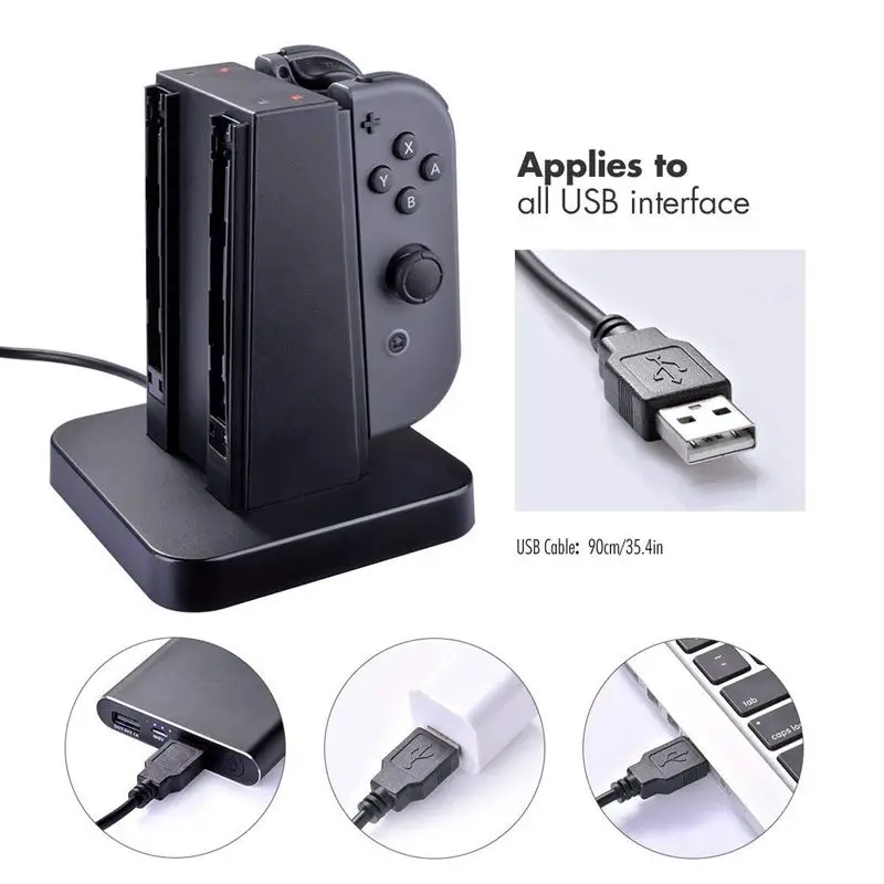 4 in 1 USB Charger Station for Nintendo Switch Joy-con Charging Dock with LED Indicator | Электроника
