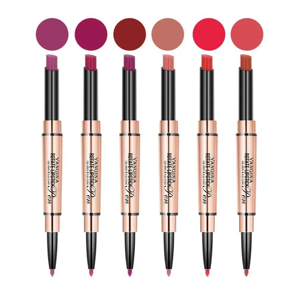 1PC Cosmetic Lipstick Pen 2 in1 Professional Matte Waterproof Moisturizing Lady Charming Lip Liner Contour Makeup Lipstick Tool
1PC Cosmetic Lipstick Pen 2 in1 Professional Matte Waterproof Moisturizing Lady Charming Lip Liner Contour Makeup Lipstick Tool