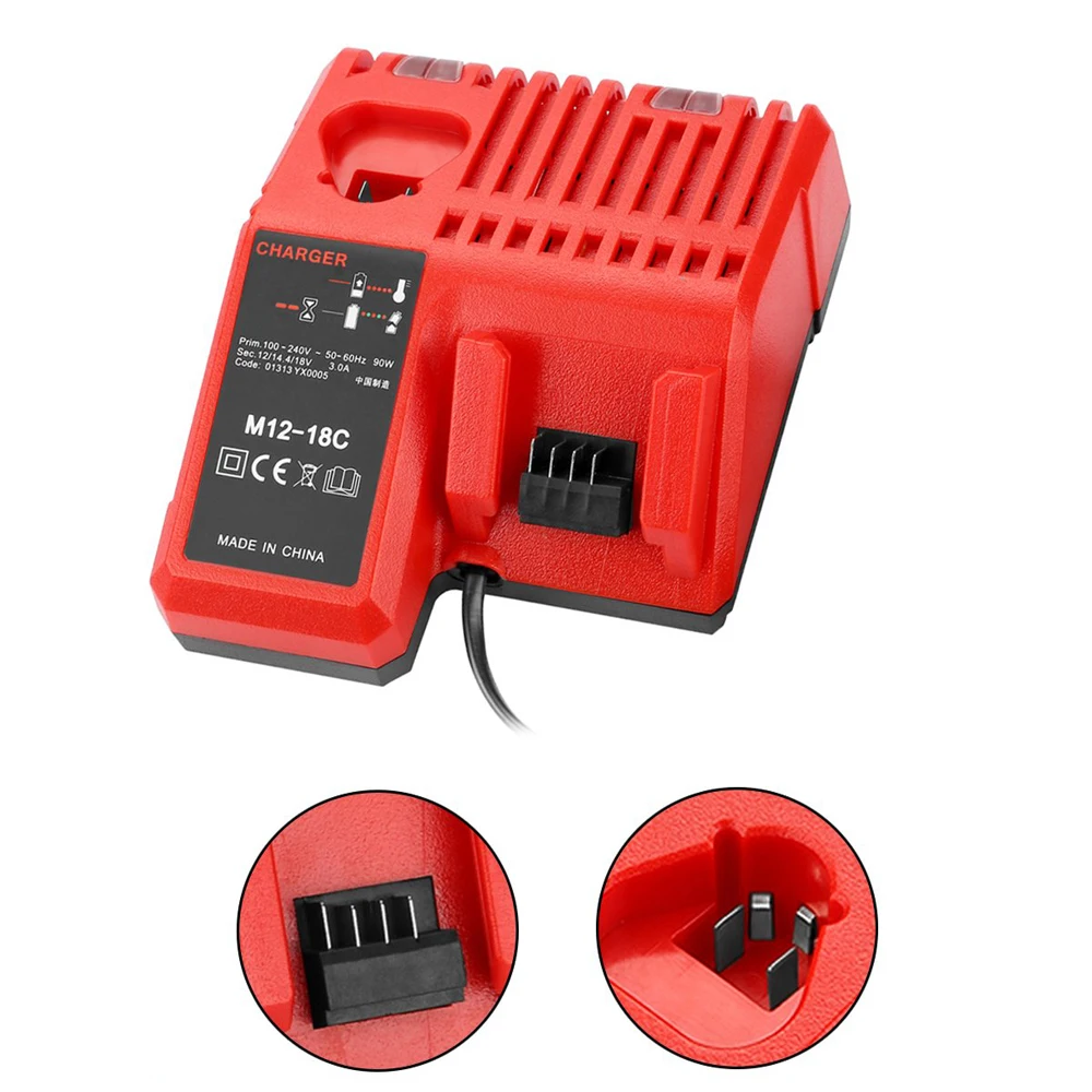 M12-18C Li-ion Battery Charger for Milwaukee 12 V 14.4V 18V C1418C 48-11-1815/1828/1840 M18 M14 M12 Lithium Battery
M12-18C Li-ion Battery Charger for Milwaukee 12 V 14.4V 18V C1418C 48-11-1815/1828/1840 M18 M14 M12 Lithium Battery