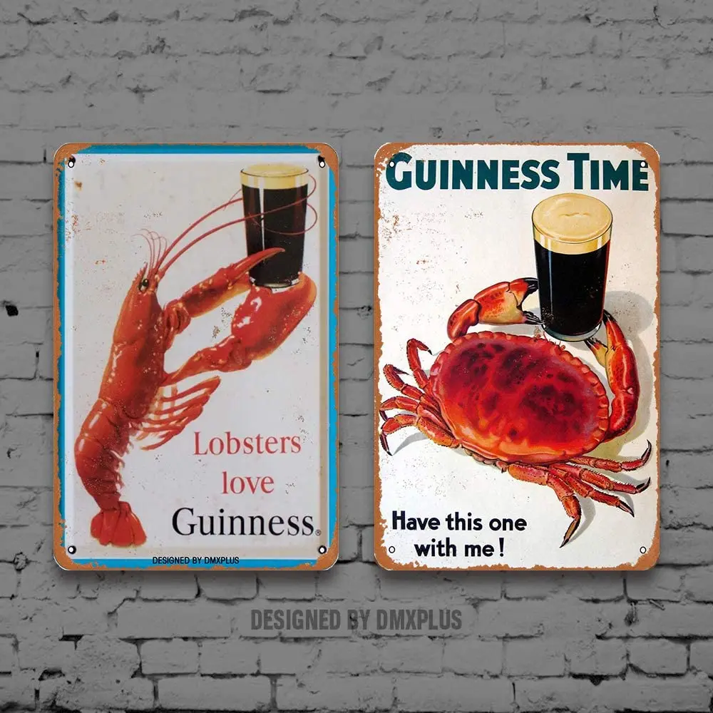 Набор из 2 оловянных знаков Puernash 8x12 дюймов-лобстеры Love Guinness, винтажный металлический знак, украшение для стен, домашний декор
Набор из 2 оловянных знаков Puernash 8x12 дюймов-лобстеры Love Guinness, винтажный металлический знак, украшение для стен, домашний декор