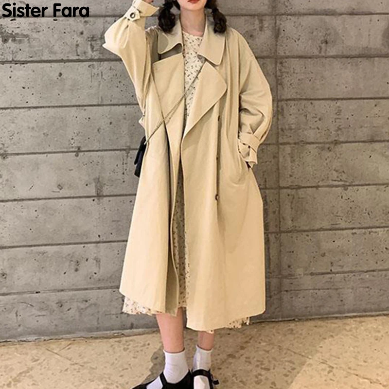 Sister Fara Fashion Turn-down Collar Trench Women Loose Double Breasted Overcoat Office Lady Casual Windbreaker New Spring 2021
Sister Fara Fashion Turn-down Collar Trench Women Loose Double Breasted Overcoat Office Lady Casual Windbreaker New Spring 2021