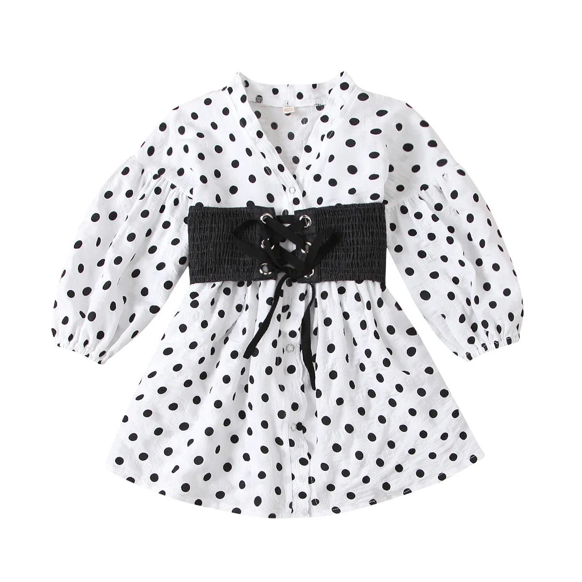 2021 New Spring Summer Children Girl Clothing Girls Polka Dot V-neck Shirts Dress With Stretch Denim Lace Up Casual Girls Dress
2021 New Spring Summer Children Girl Clothing Girls Polka Dot V-neck Shirts Dress With Stretch Denim Lace Up Casual Girls Dress