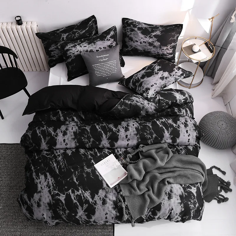 Simple 3pcs Bedding Set Marble Bed Linings BedclothesQuilt Cover Double Sided Duvet Cover Sets With Pillowcase Bedding 
Simple 3pcs Bedding Set Marble Bed Linings BedclothesQuilt Cover Double Sided Duvet Cover Sets With Pillowcase Bedding