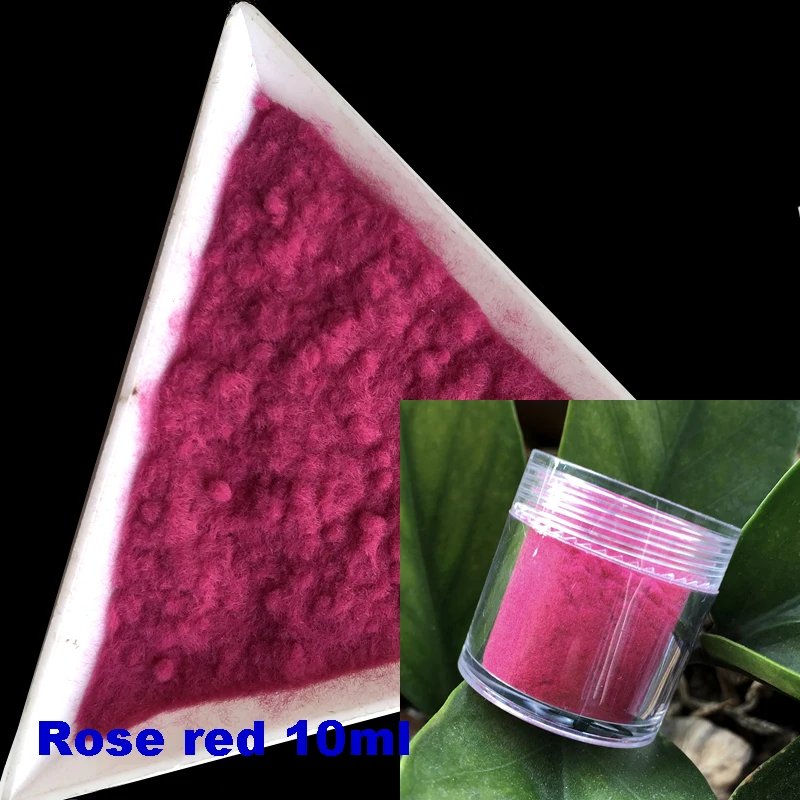 

10ml/bottle 3D Candy Nail Glitter ROSE red Nail Decoration Fuzzy Flocking Manicure Velvet Powder Nylon Powder For Nail Art Tips