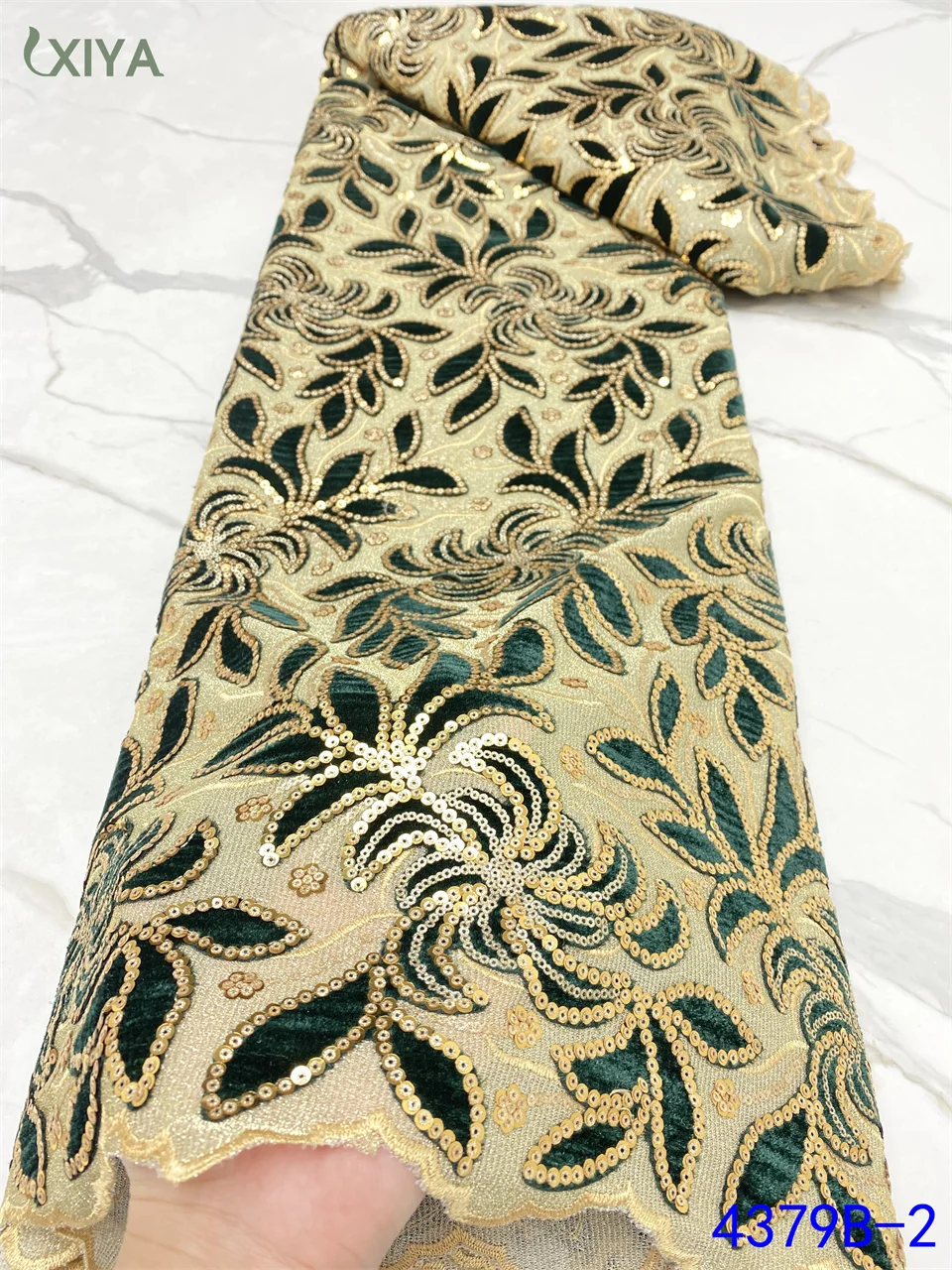 Latest African Lace Fabric Velvet Lace Fabric with Sequins High Quality Nigerian Sequence Lace Fabric for Wedding APW4379B
Latest African Lace Fabric Velvet Lace Fabric with Sequins High Quality Nigerian Sequence Lace Fabric for Wedding APW4379B