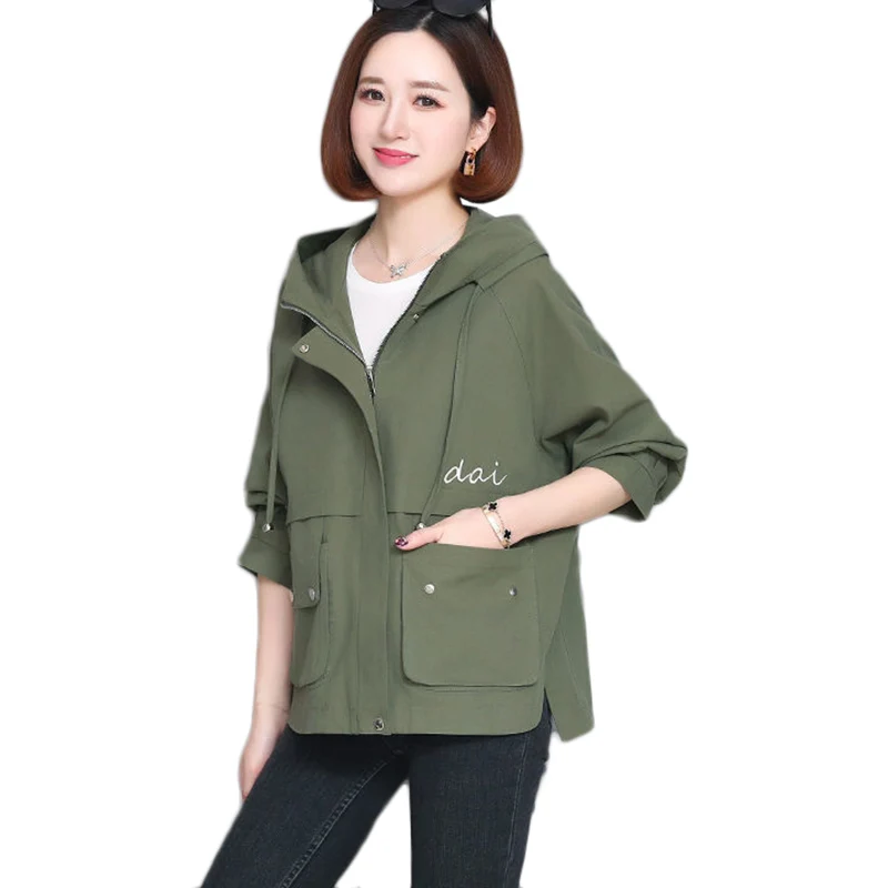 New Spring Autumn Hooded Trench Coat Women Korean Loose Casual Jacket Plus Size Ladies Tooling Outerwear Women's Clothing 4XL
New Spring Autumn Hooded Trench Coat Women Korean Loose Casual Jacket Plus Size Ladies Tooling Outerwear Women's Clothing 4XL
