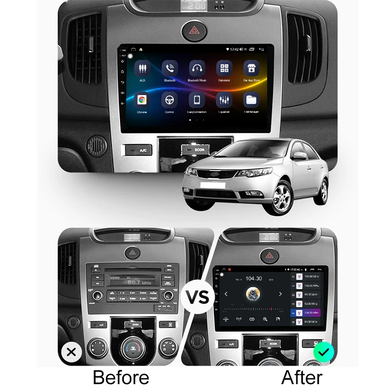 Funrover 2.5D + IPS 2 din android 10 0 радио Автомобильный мультимедийный плеер для Kia Forte Cerato Koup