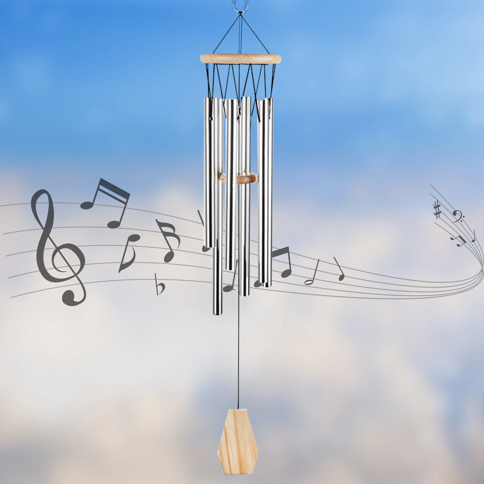 Wind Chimes Outdoor, With 6 Aluminum Tubes Wooden Wind Bell Memorial Wind Chimes, Best Gift Chimes Decor For Garden Patio
Wind Chimes Outdoor, With 6 Aluminum Tubes Wooden Wind Bell Memorial Wind Chimes, Best Gift Chimes Decor For Garden Patio