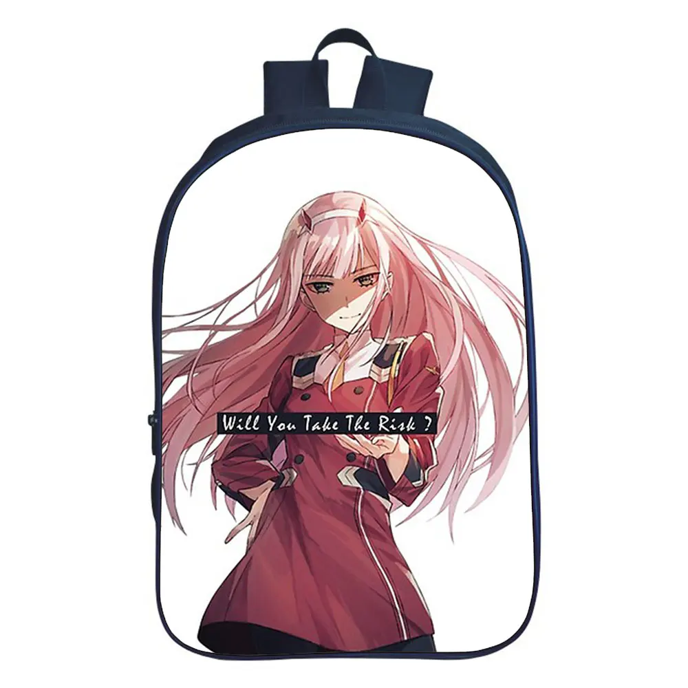

Zero Two Anime Backpack Boy School Bag Teenager Backpacks Darling In The Franxx College Style Travel Double-layer Backpack NEW