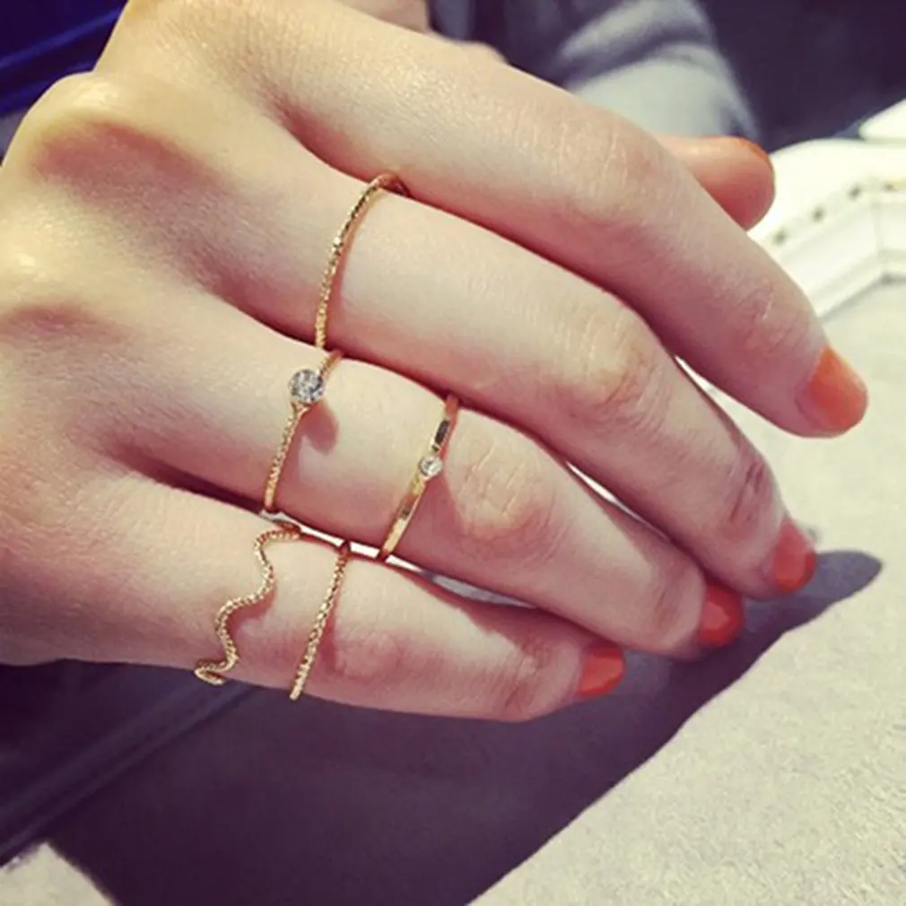 5pcs Stack Above Knuckle Midi Rings Lady Jewelry Charm Wave Ring Set For Women Geometry Elegant Finger Ring
5pcs Stack Above Knuckle Midi Rings Lady Jewelry Charm Wave Ring Set For Women Geometry Elegant Finger Ring
