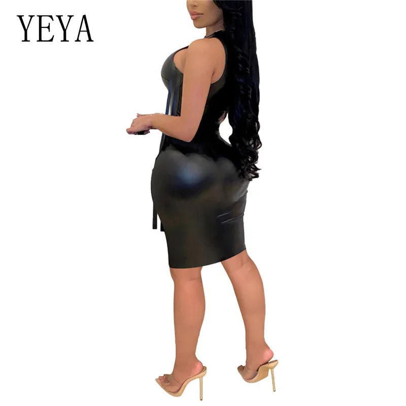 YEYA Irregular Slim Women Dress Faux Leather PU Off Shoulder O Neck Package Hip Skinny Vintage Nightclub Party Mini Bodycon
YEYA Irregular Slim Women Dress Faux Leather PU Off Shoulder O Neck Package Hip Skinny Vintage Nightclub Party Mini Bodycon