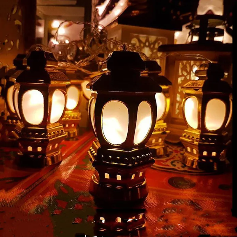 10 шт. золотые светодиодные фонари Рамадан мусульманские украшения на 2 м