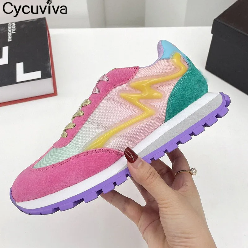 Designer Women Sneakers Thick Sole Patchwork Flat Shoes Woman Casual Running Brand Shoes Spring Platform Shoes Botas Mujer
Designer Women Sneakers Thick Sole Patchwork Flat Shoes Woman Casual Running Brand Shoes Spring Platform Shoes Botas Mujer