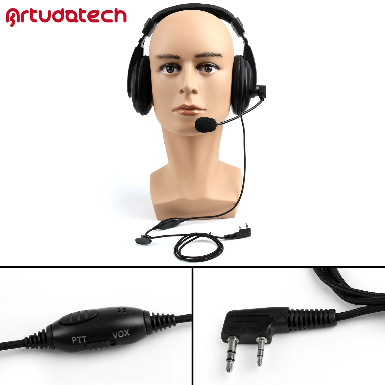 Artudatech для Kenwood Puxing Baofeng Радио сверхпрочная верхняя гарнитура Boom Mic PTT|Запчасти и