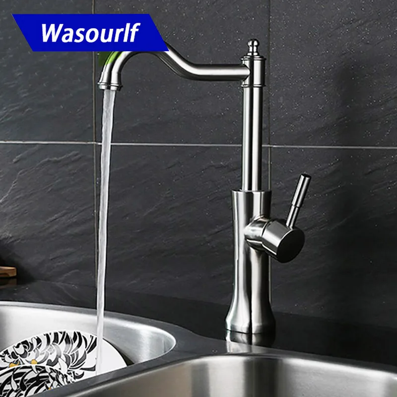 Кухонный Смеситель WASOURLF из нержавеющей стали 304, матовый смеситель для раковины с горячей и холодной водой, кран с одной ручкой, нержавеющий, нержавеющий, современный, для дома
Кухонный Смеситель WASOURLF из нержавеющей стали 304, матовый смеситель для раковины с горячей и холодной водой, кран с одной ручкой, нержавеющий, нержавеющий, современный, для дома