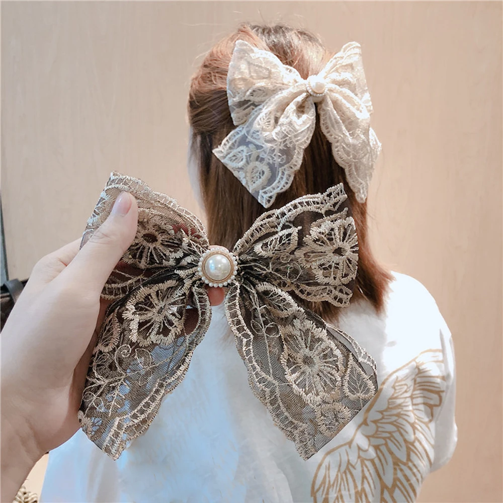 Vintage Big Large Lace Bow Hair Clip For Women Girls Korean Mesh Bowknot Hairpins Barrette Hair Accessories
Vintage Big Large Lace Bow Hair Clip For Women Girls Korean Mesh Bowknot Hairpins Barrette Hair Accessories