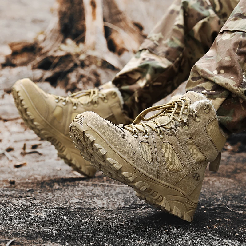 Plus velvet warm outdoor men's military boots sports combat boots high-top desert boots land boots camping snow hiking boots
Plus velvet warm outdoor men's military boots sports combat boots high-top desert boots land boots camping snow hiking boots