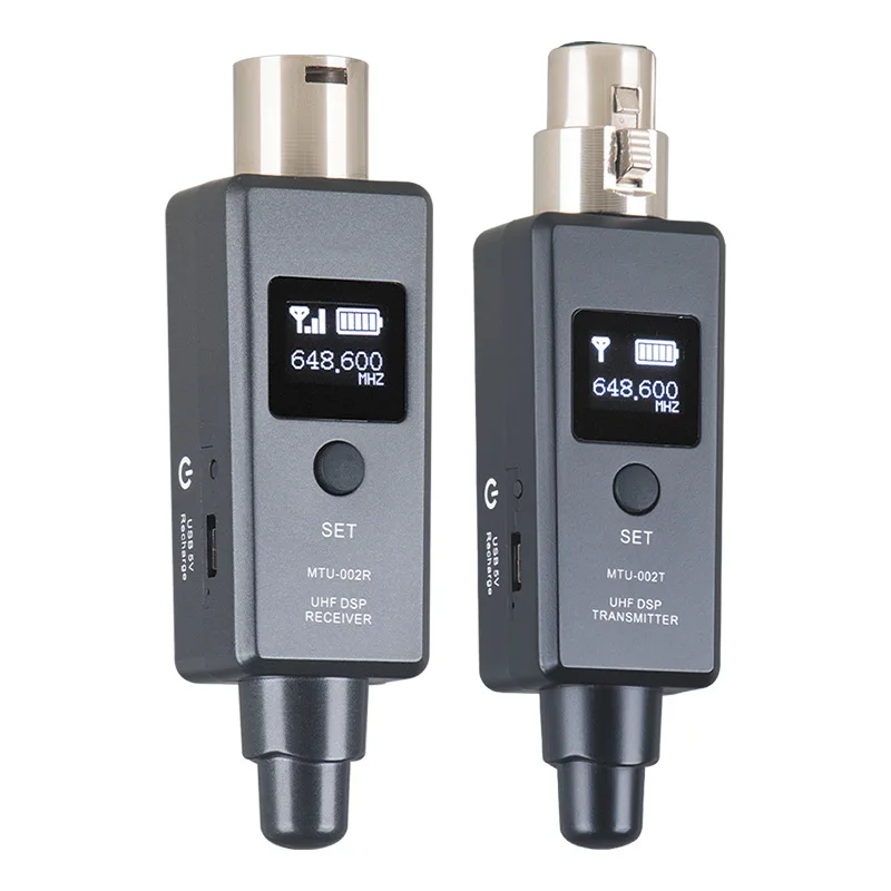 1 Pair Microphone Wireless System Micphone Wireless Transmitter System UHF DSP Transmitter & Receiver Mic/Line Two Modes
1 Pair Microphone Wireless System Micphone Wireless Transmitter System UHF DSP Transmitter & Receiver Mic/Line Two Modes