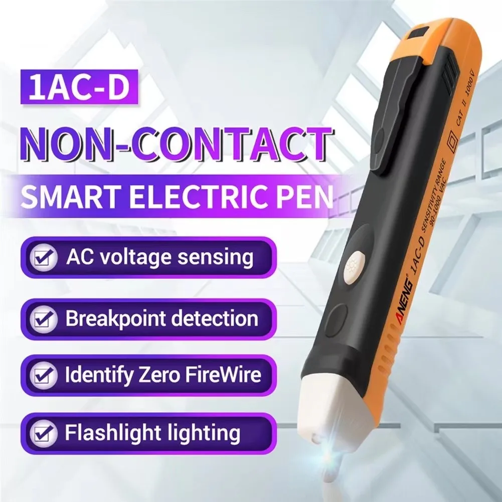 Electric Indicator 90-1000V Socket Wall AC Power Outlet Voltage Detector Sensor Tester Pen LED Light Electric Sensor Test Pencil
Electric Indicator 90-1000V Socket Wall AC Power Outlet Voltage Detector Sensor Tester Pen LED Light Electric Sensor Test Pencil