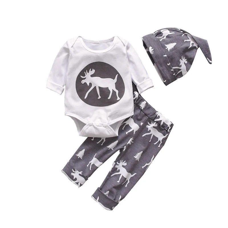 2019 New Winter Newborn Baby Girls Boys Clothes Christmas Deer Printed Romper+Pants+Headband 3PCS Outfits Set Baby Clothing Sets
2019 New Winter Newborn Baby Girls Boys Clothes Christmas Deer Printed Romper+Pants+Headband 3PCS Outfits Set Baby Clothing Sets