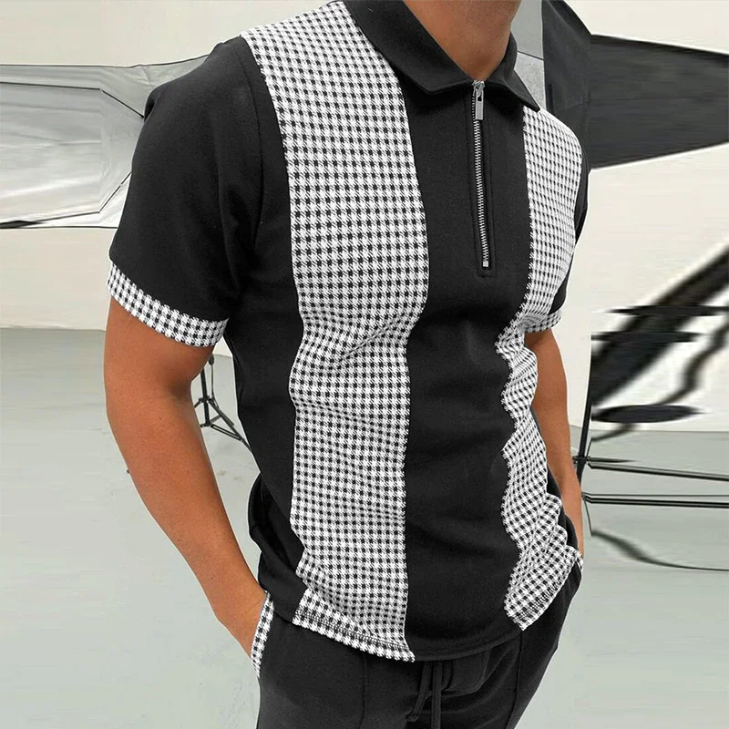 2021 Black And White Geometric Printed Polo Shirts For Men Short Sleeve Casual Turn-down Collar Zipper Summer Harajuku Tops
2021 Black And White Geometric Printed Polo Shirts For Men Short Sleeve Casual Turn-down Collar Zipper Summer Harajuku Tops