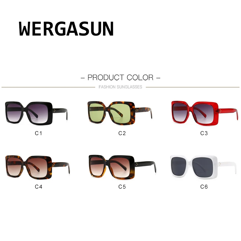 WERGASUN 2020 New Fashion Oversized Square Sunglasses Women Brand Designer Big Plastic Frame Sun Glasses Female Shades 
WERGASUN 2020 New Fashion Oversized Square Sunglasses Women Brand Designer Big Plastic Frame Sun Glasses Female Shades