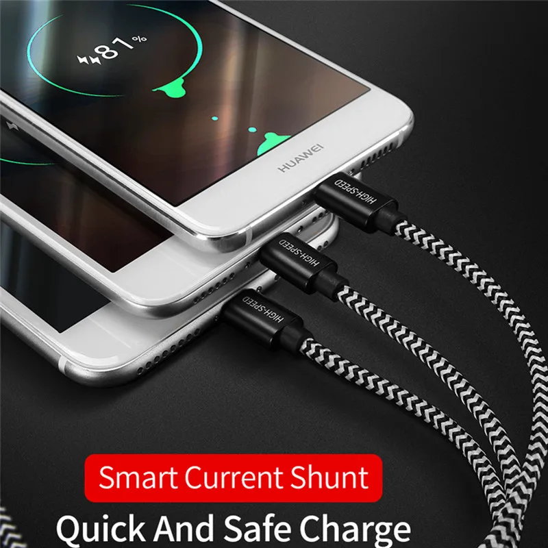 3 в 1 кабель Micro USB Type C 8pin для iPhone 8X7 6 6s Plus iOS 12 Samsung Huawei Xiaomi Nokia кабели быстрой зарядки