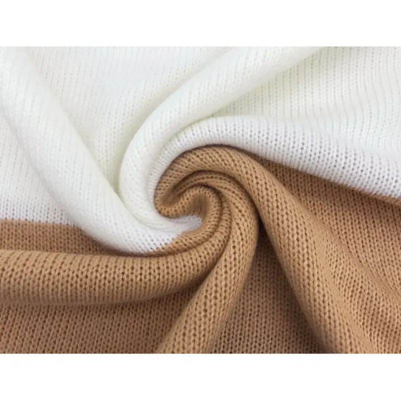 2019 Women Autumn Winter Knitted Sweater Dress Long Sleeve O Neck Striped Casual Loose Party Warm Mini Dresses