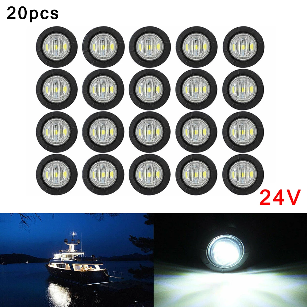20pcs 3/4 Inch Round LED Light Truck Trailer Side Clearance Marker Lamp 24V Amber/Green/Blue/White/Red Car Lights
20pcs 3/4 Inch Round LED Light Truck Trailer Side Clearance Marker Lamp 24V Amber/Green/Blue/White/Red Car Lights