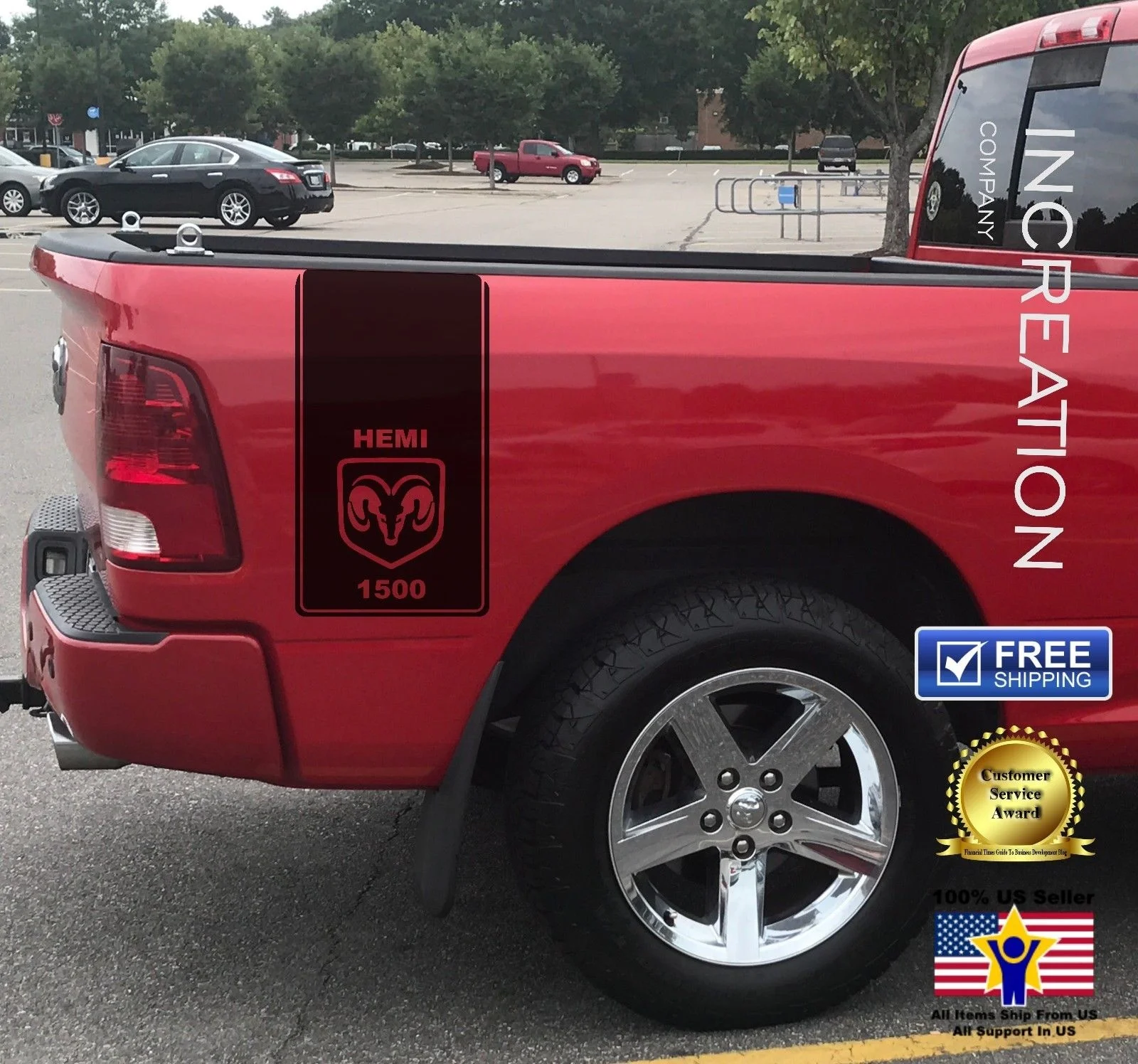 Для (2 шт.) грузовика, строительная полоса, наклейка «Dodge Ram» с логотипом (обе стороны)
Для (2 шт.) грузовика, строительная полоса, наклейка «Dodge Ram» с логотипом (обе стороны)