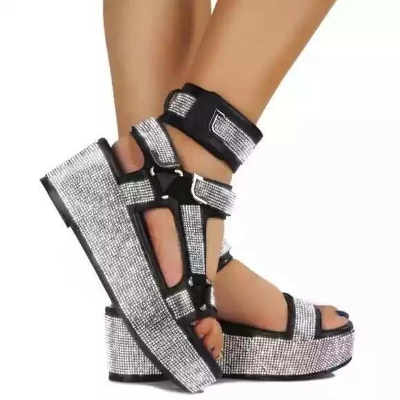 Large Size High Top Rhinestone Sandals Women's 2020 Summer New Thick Bottom Wedges Fish Mouth Sandals Platform Sandals
Large Size High Top Rhinestone Sandals Women's 2020 Summer New Thick Bottom Wedges Fish Mouth Sandals Platform Sandals