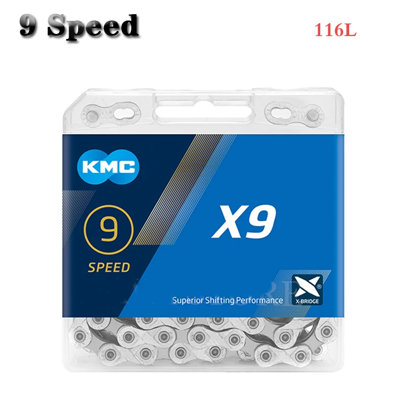 KMC X9 Mountain Road Bicycle Chain 9 Speed 116L 9/18/27 Speed Bike Chain Magic Button for Shimano SRAM Cycling Parts
KMC X9 Mountain Road Bicycle Chain 9 Speed 116L 9/18/27 Speed Bike Chain Magic Button for Shimano SRAM Cycling Parts
