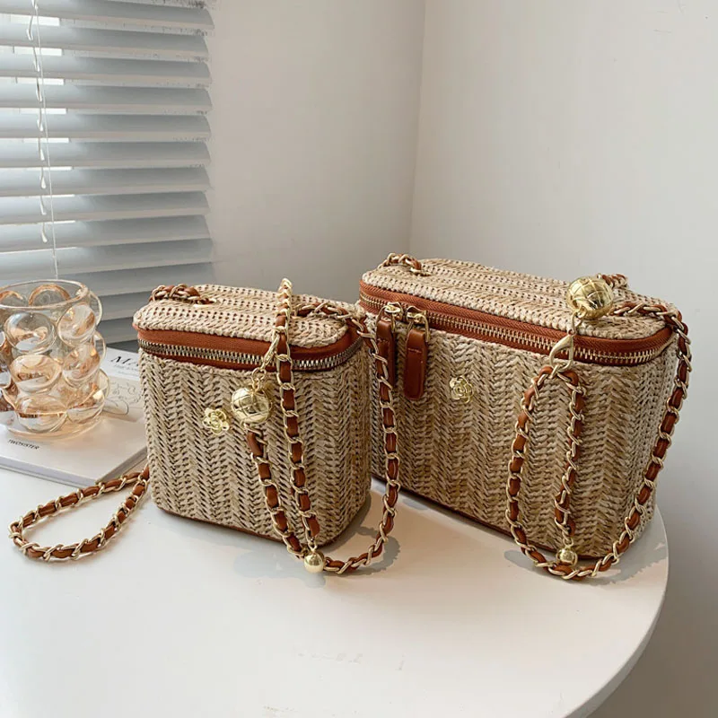 Mini Straw Bucket Crossbody bag For Women 2021 Summer Weave Women's Brand Handbags And Purses Fashion Chain Simple Shoulder Bags
Mini Straw Bucket Crossbody bag For Women 2021 Summer Weave Women's Brand Handbags And Purses Fashion Chain Simple Shoulder Bags