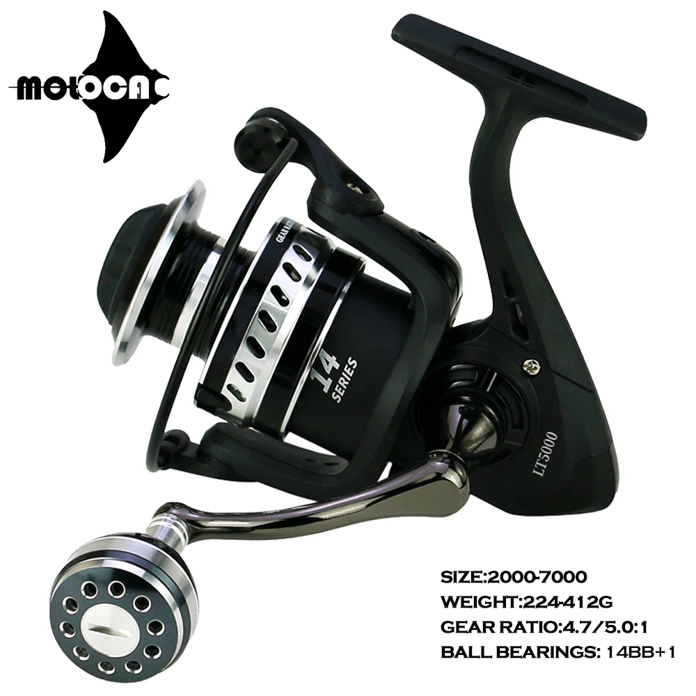 

Metal Spinning Fishing Reel 14bb+1 Dual Rocker Arm Salt Water Surf Max Drag 30KG Reels Tackle For Pesca Perch Fish Accessoires
