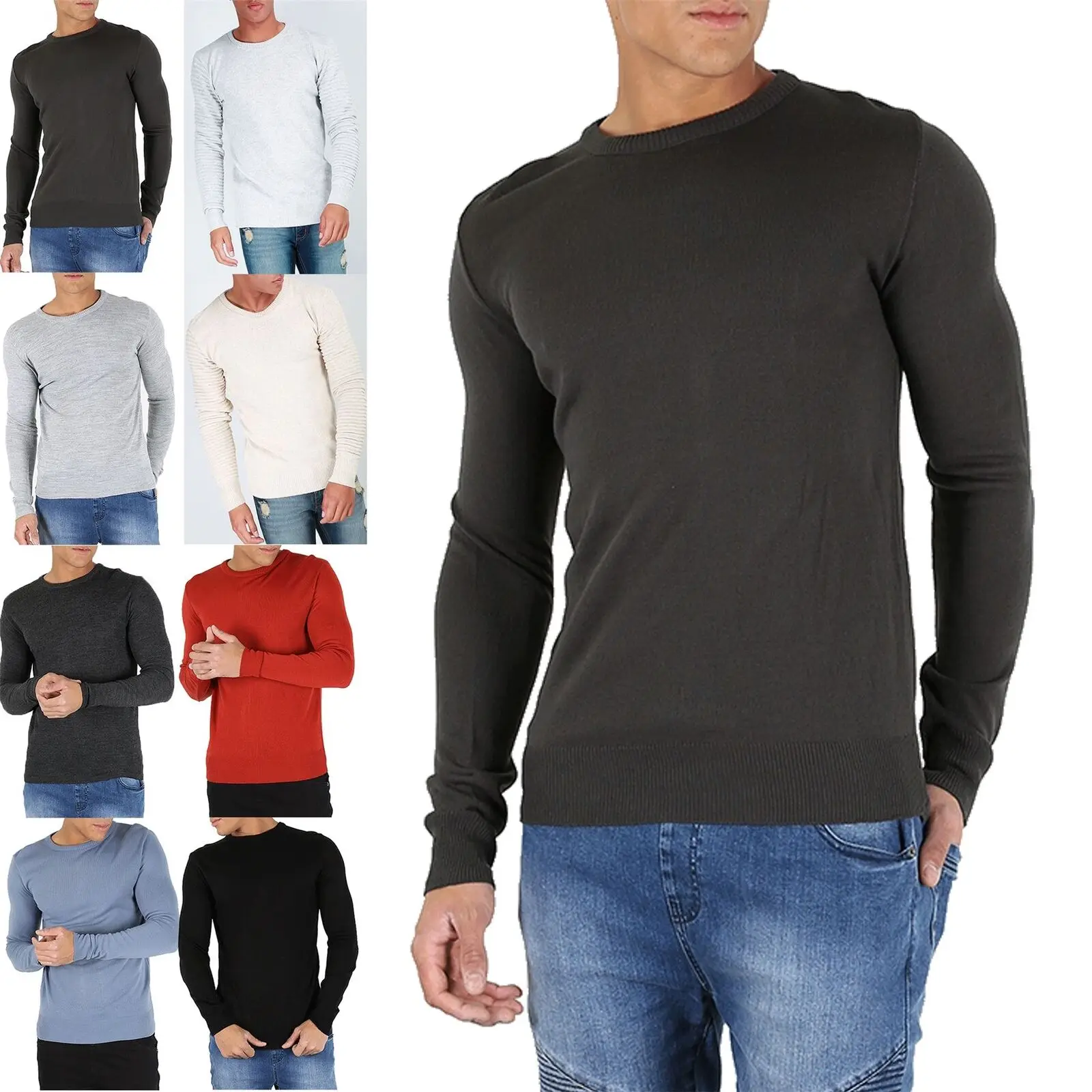 Mens Crew Neck Long Sleeve Ribbed Cuff Knitted Winter Sweater Pullover Jumper
Mens Crew Neck Long Sleeve Ribbed Cuff Knitted Winter Sweater Pullover Jumper