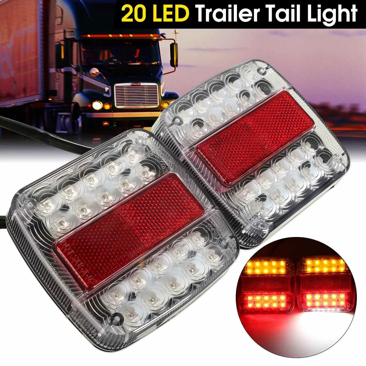 2x 12V LED Trailer Truck Caravan Rear Tail Light Turn Signal Indicator Brake Stop Lamp Taillight Number Plate Light Reverse Van
2x 12V LED Trailer Truck Caravan Rear Tail Light Turn Signal Indicator Brake Stop Lamp Taillight Number Plate Light Reverse Van