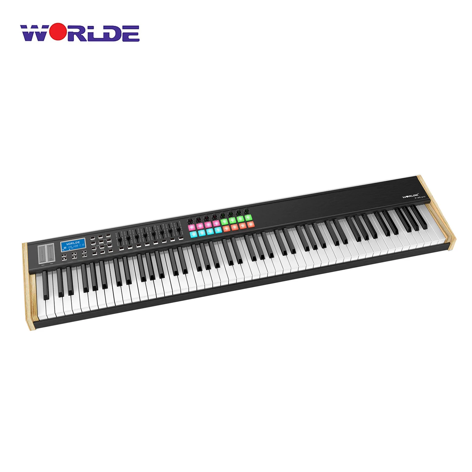 WORLDE P-88 Pro 88-Key USB MIDI Keyboard Controller LCD Display with 88 Semi-weighted Key forMusic Studio Stage Live Performance
WORLDE P-88 Pro 88-Key USB MIDI Keyboard Controller LCD Display with 88 Semi-weighted Key forMusic Studio Stage Live Performance