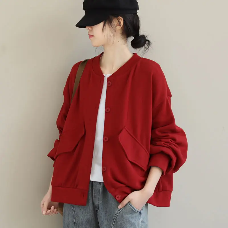 Women 2021 Spring Fashion Loose Long-sleeved Jackets Female New Solid Color Thin Coats Ladies Stand Collar Casual Outerwear W203
Women 2021 Spring Fashion Loose Long-sleeved Jackets Female New Solid Color Thin Coats Ladies Stand Collar Casual Outerwear W203