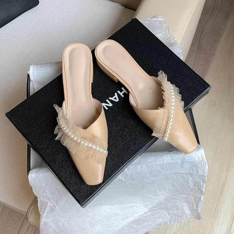 2021 Summer low Heels slippers For Women Genuine Leather sweet Women Mules Shoes Retro Working Party Basic Shoes Woman
2021 Summer low Heels slippers For Women Genuine Leather sweet Women Mules Shoes Retro Working Party Basic Shoes Woman