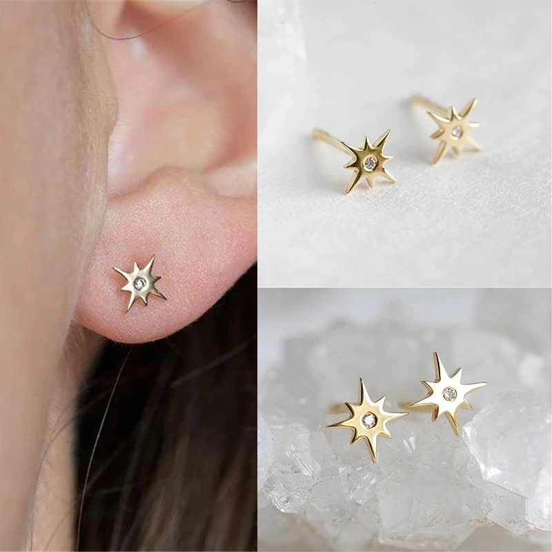 CANNER 2019 New Fashion Simple Stud Earrings for Women Dazzling Zircon Star Earrings Brincos 100% 925 Sterling Silver Earrings
CANNER 2019 New Fashion Simple Stud Earrings for Women Dazzling Zircon Star Earrings Brincos 100% 925 Sterling Silver Earrings