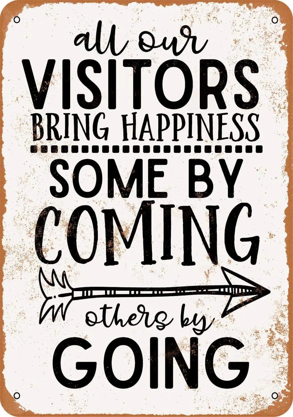 Metal Tin Sign All Our Visitors Bring Happiness Some by Going Pub Outdoor Bar Retro Poster Home Kitchen Restaurant
Metal Tin Sign All Our Visitors Bring Happiness Some by Going Pub Outdoor Bar Retro Poster Home Kitchen Restaurant