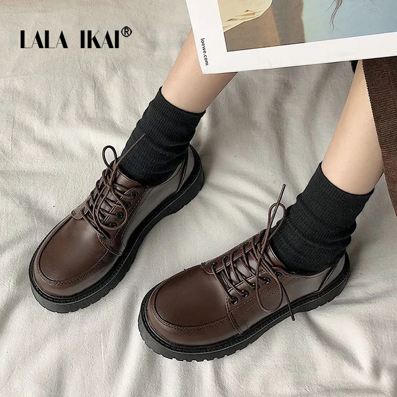 LALA IKAI Spring And Autumn New Women Oxford Shoes Flat Platform Shoes Lace Up Leather Shoes Sewing Toe Zapatos Mujer
LALA IKAI Spring And Autumn New Women Oxford Shoes Flat Platform Shoes Lace Up Leather Shoes Sewing Toe Zapatos Mujer