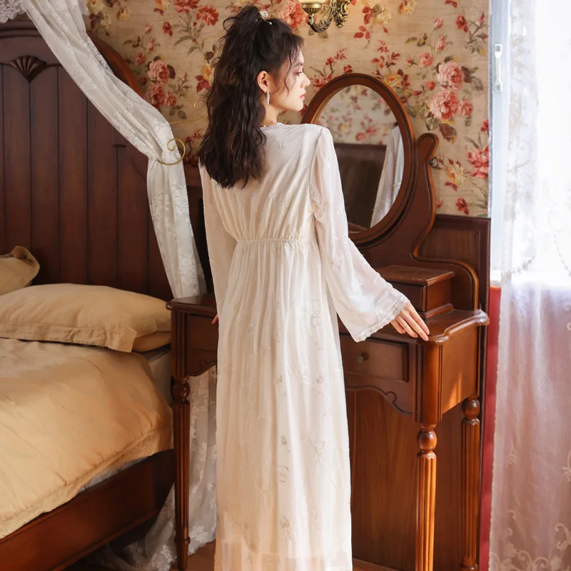 Wasteheart New White Mesh Women Sleepwear Nightwear Lace Long Sexy Robes Gown Cotton Woven Female Pajama Sets Homewear 2 Pcs
Wasteheart New White Mesh Women Sleepwear Nightwear Lace Long Sexy Robes Gown Cotton Woven Female Pajama Sets Homewear 2 Pcs